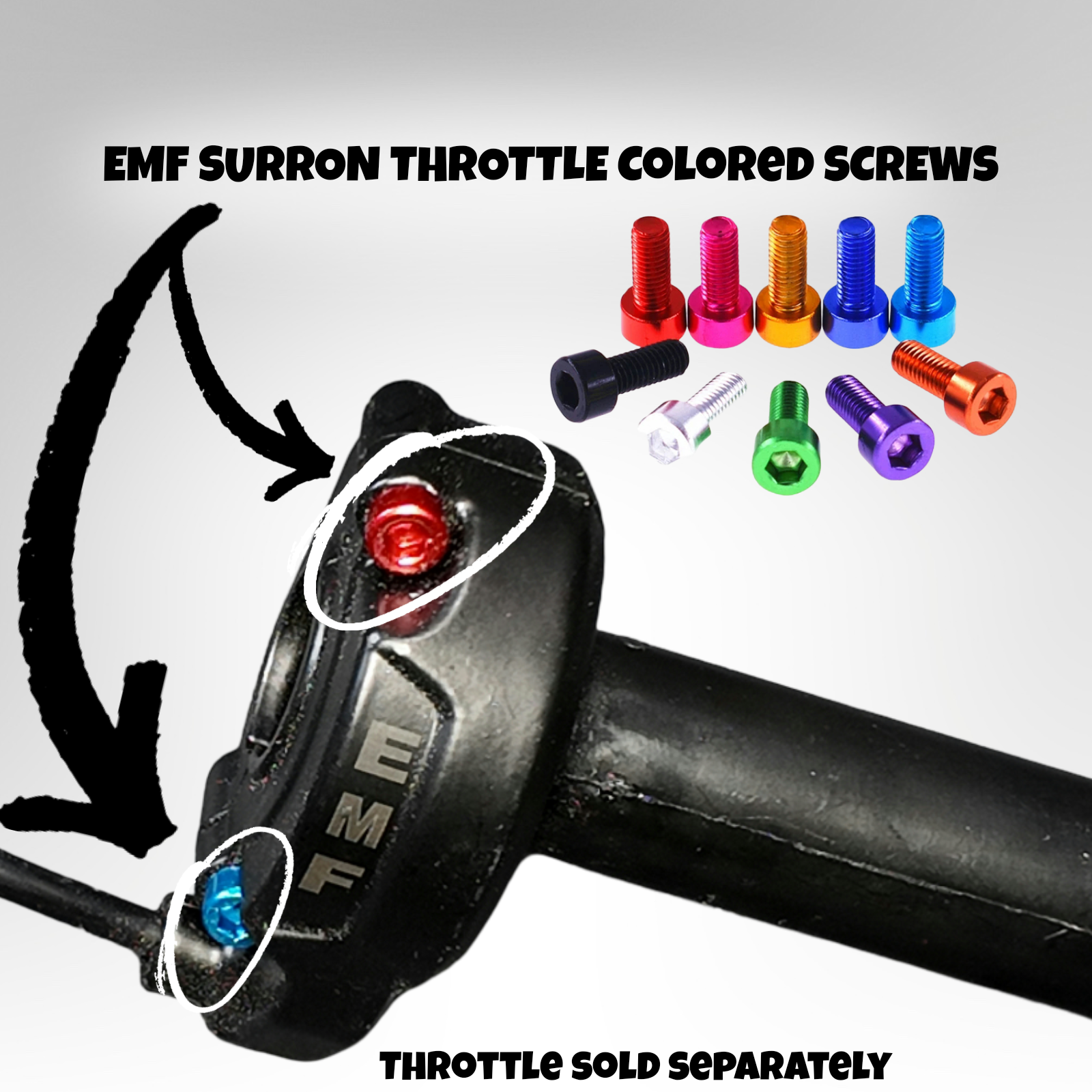 Colored Domino Cable E bike Screws — Electric Moto Family -EMF